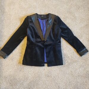C. Luce Midnight Velvet Blazer with Royal Lining